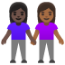 women holding hands, dark skin tone, medium-dark skin tone